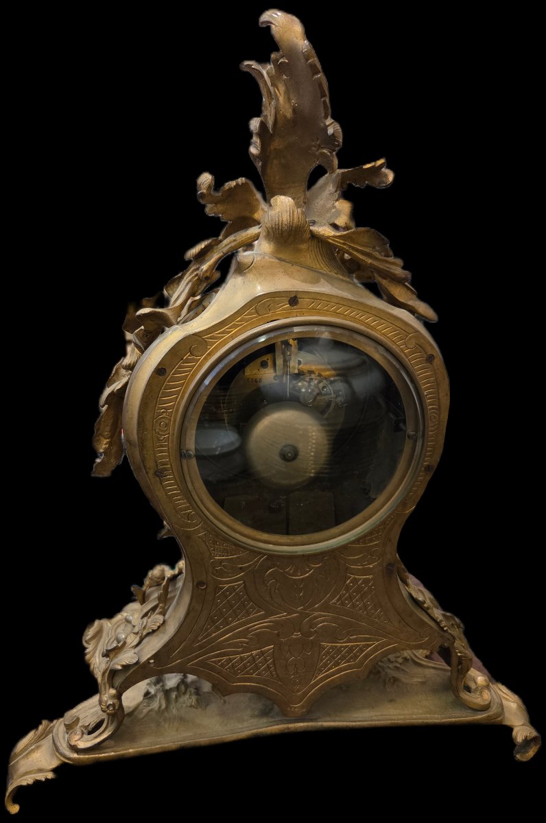 Rococo Clock In Gilt Bronze - Louis XV Style-photo-2