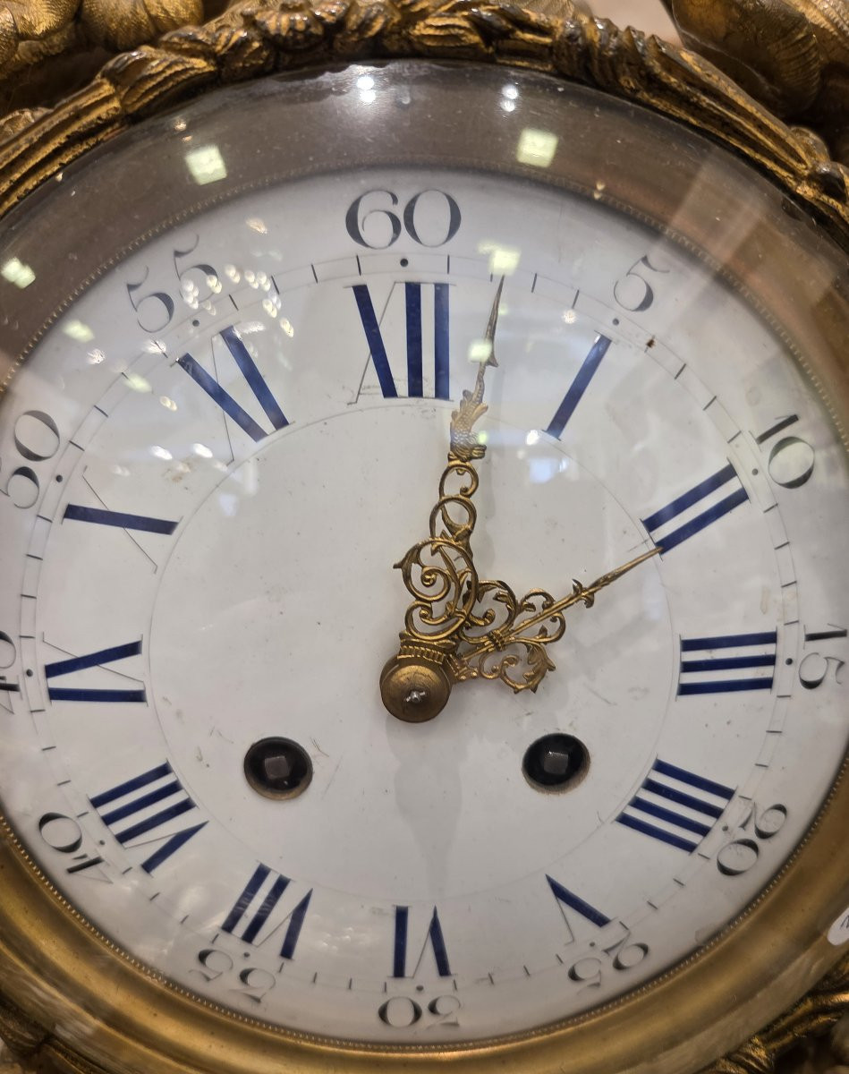Rococo Clock In Gilt Bronze - Louis XV Style-photo-3