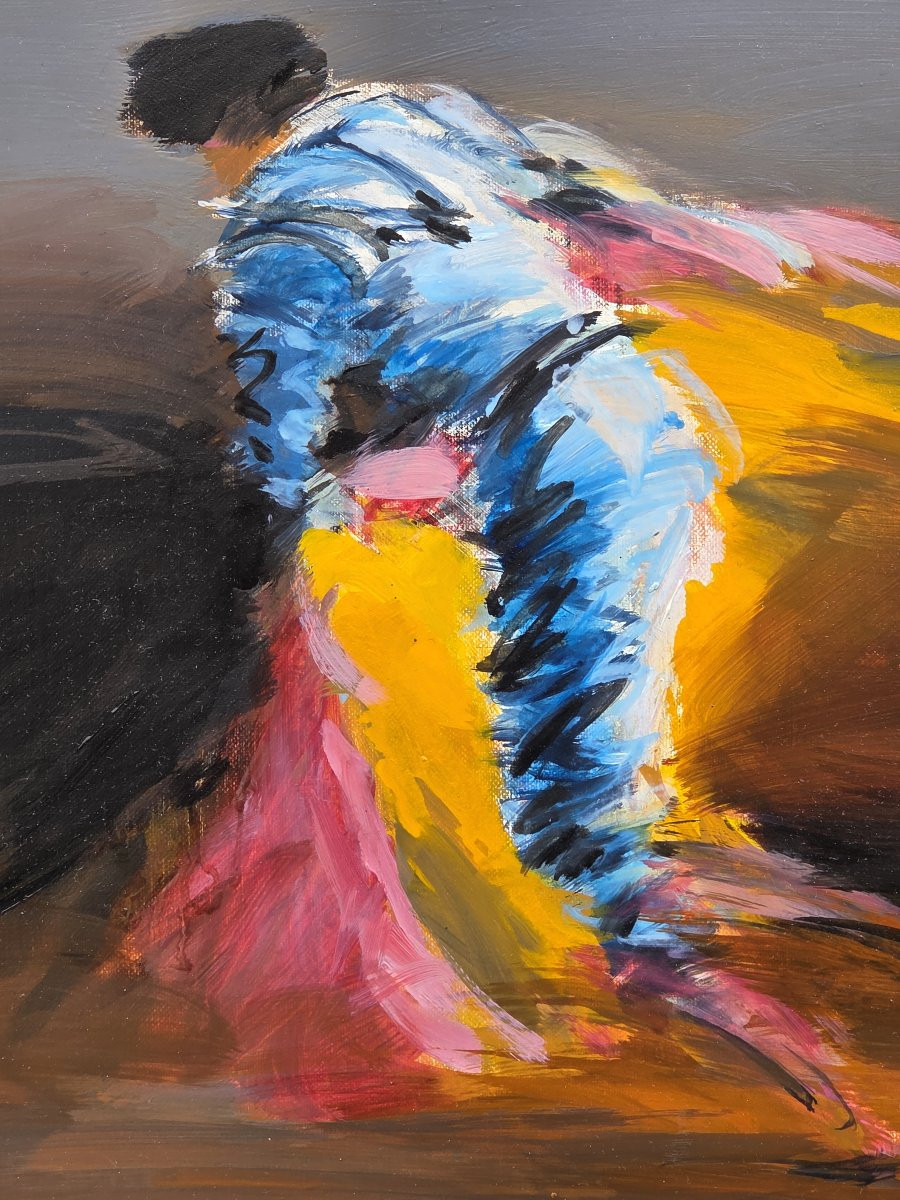 Pierre Doutreleau (1938) - Huile sur toile - Le Tauréador -photo-2