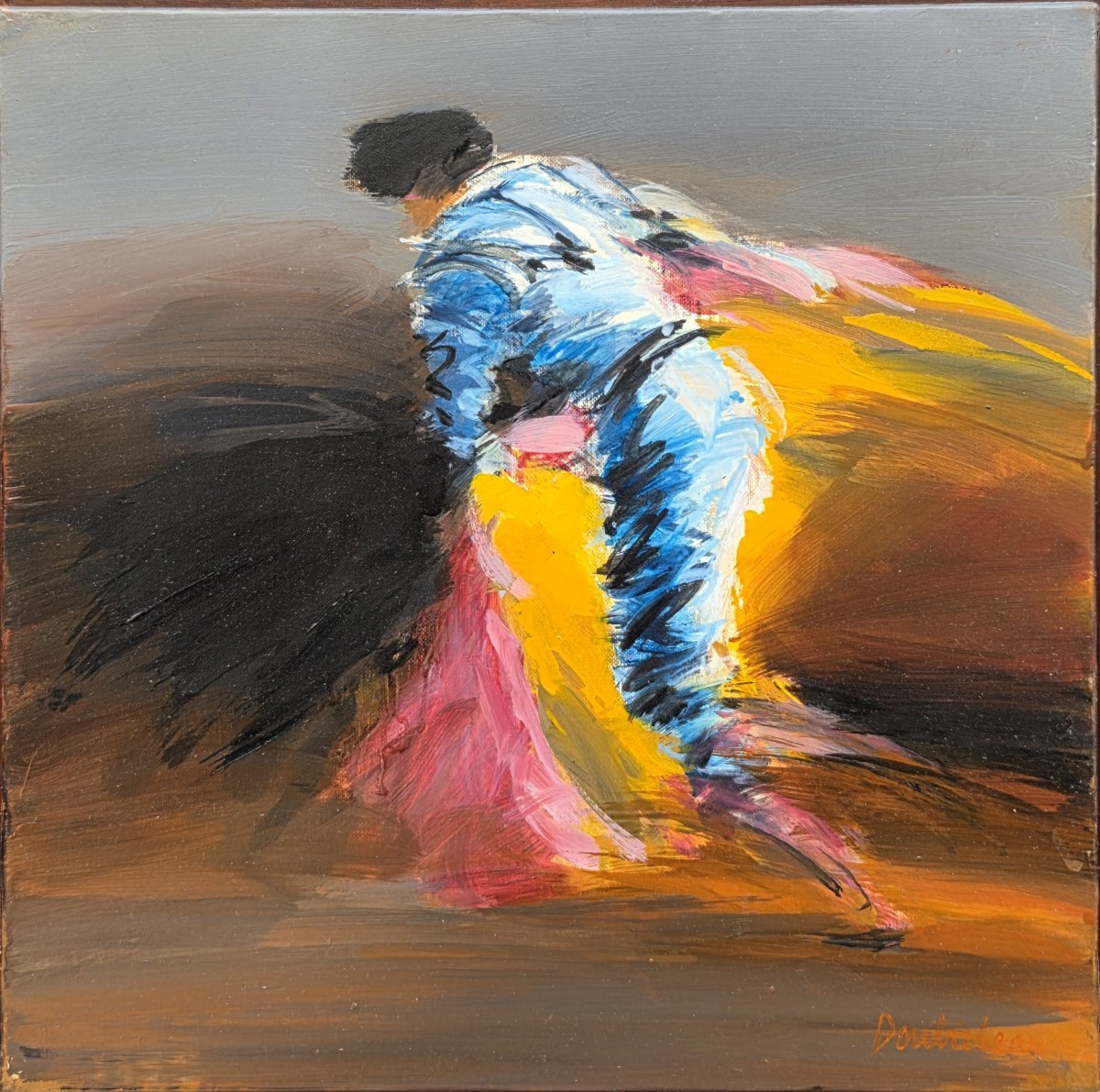 Pierre Doutreleau (1938) - Huile sur toile - Le Tauréador 