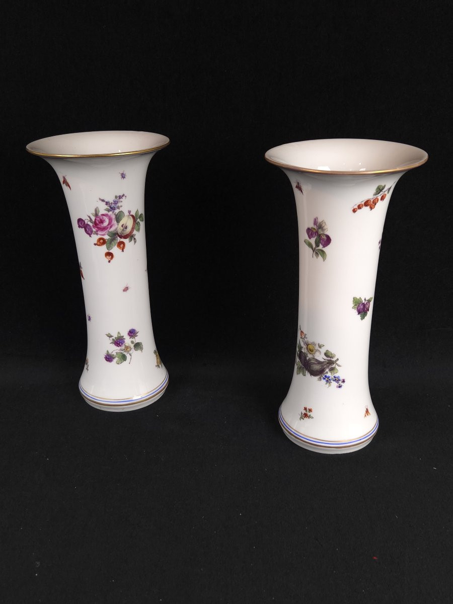 Paire de vases en porcelaine (XXe siècle)-photo-2