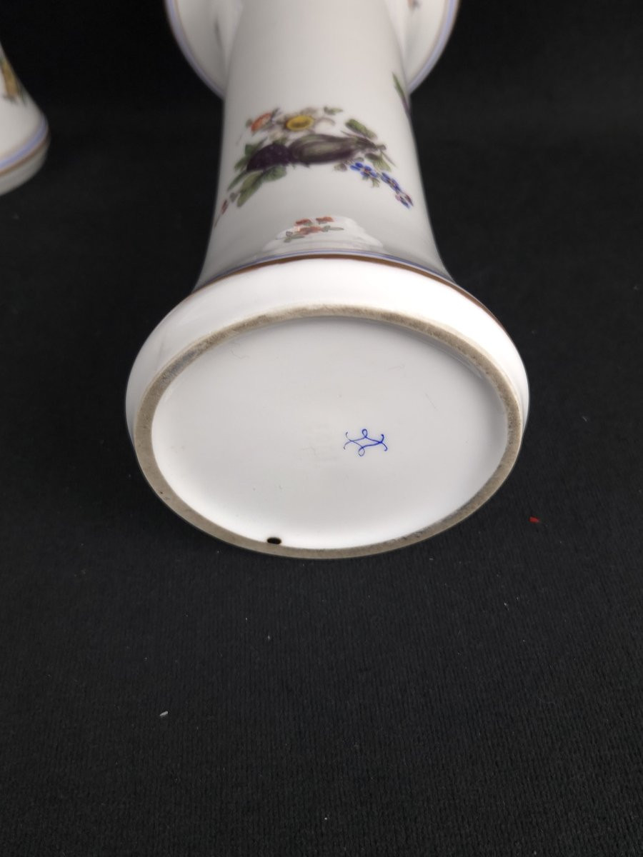 Paire de vases en porcelaine (XXe siècle)-photo-4