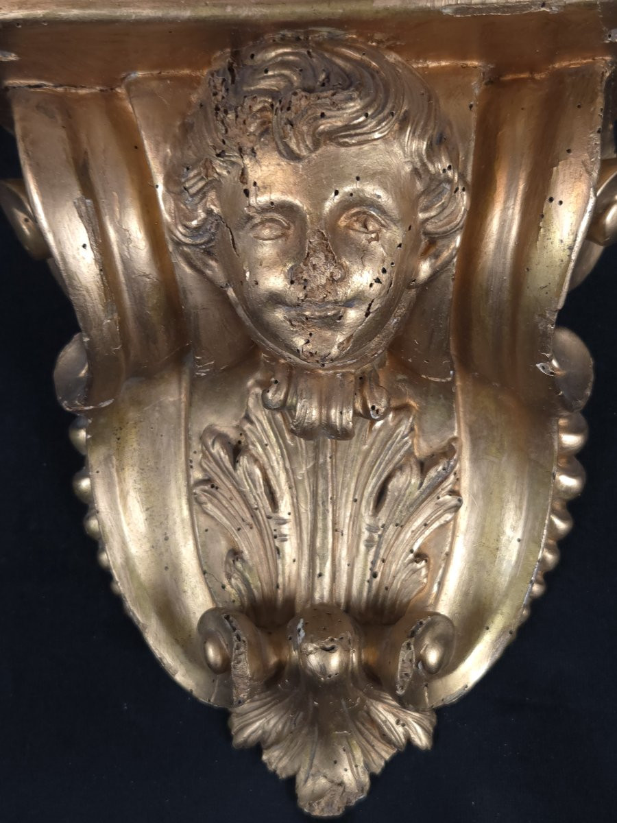 Petite console d'applique au chérubin (XIXe siècle)-photo-2