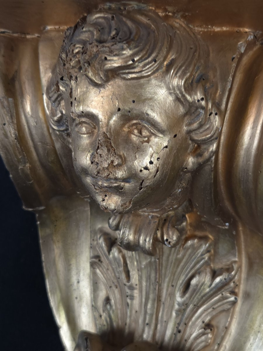 Petite console d'applique au chérubin (XIXe siècle)-photo-3