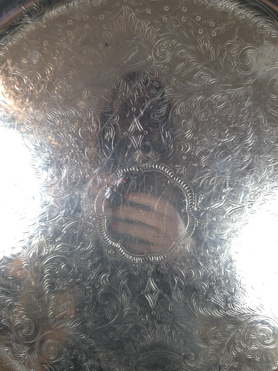 Plateau en métal argenté - Sheffield (XXe siècle)-photo-2