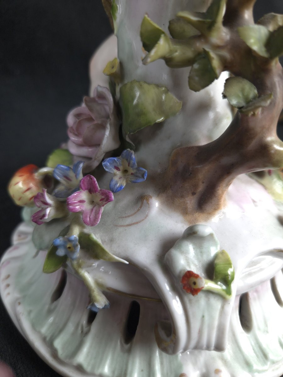 Pied de lampe en porcelaine - Thuringe (XIXe siècle)-photo-2