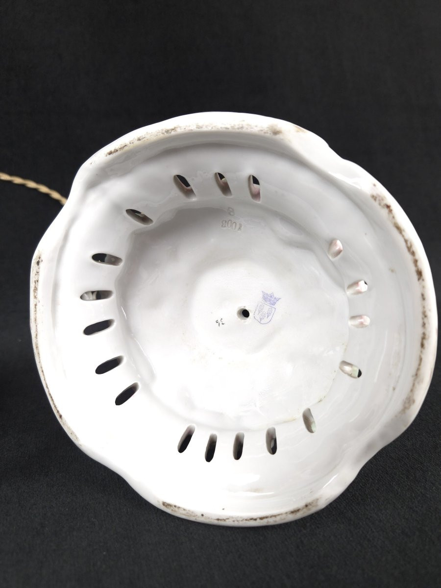 Pied de lampe en porcelaine - Thuringe (XIXe siècle)-photo-3