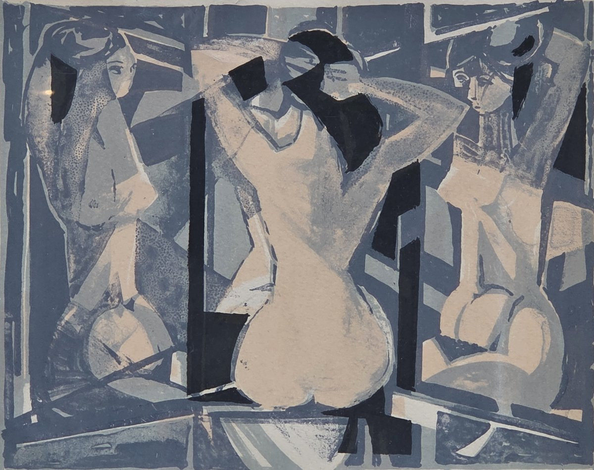 Camille Hilaire (1916-2004) - Lithograph - Woman At Her Toilette-photo-3