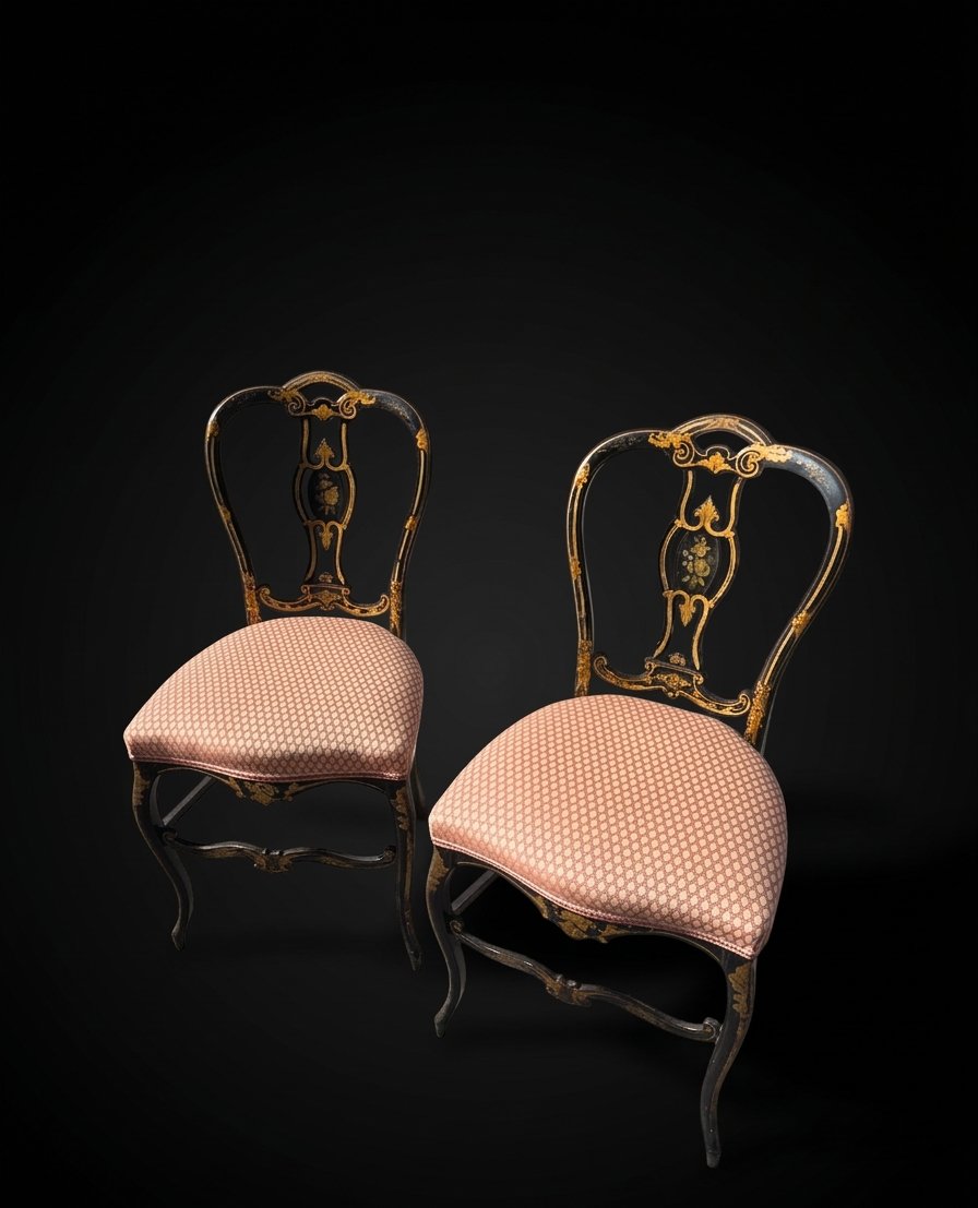 Paire de chaises en bois Napoléon III - XIXe siècle-photo-3