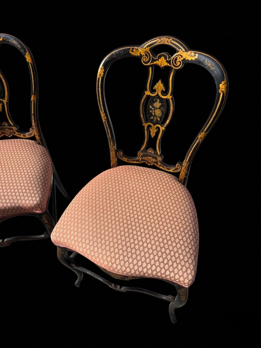 Paire de chaises en bois Napoléon III - XIXe siècle-photo-4