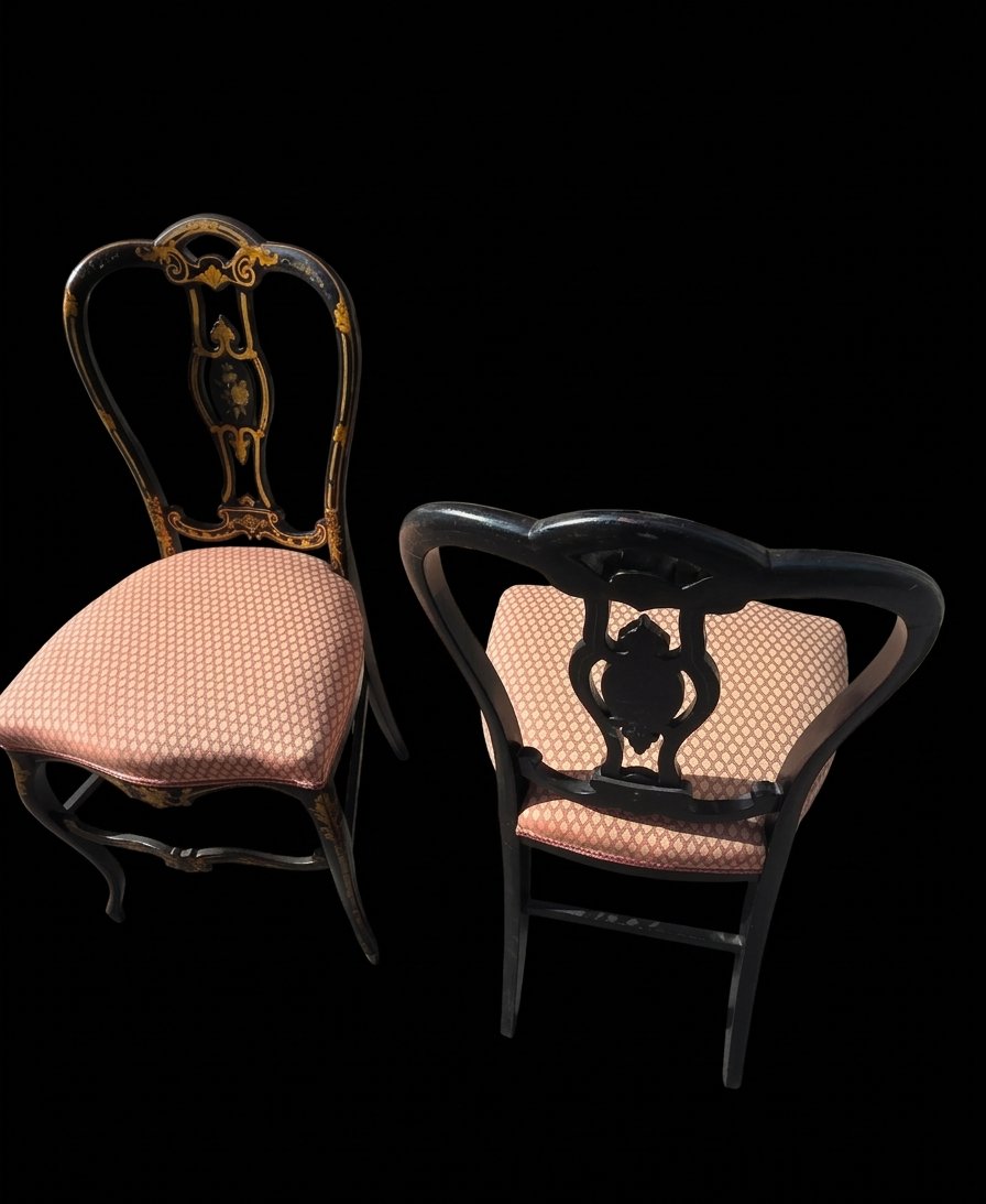 Paire de chaises en bois Napoléon III - XIXe siècle-photo-1