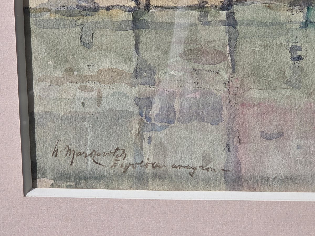 Aquarelle sur papier - Le Ponr Vieux et les Quais d'Espalion (Aveyron) -photo-1