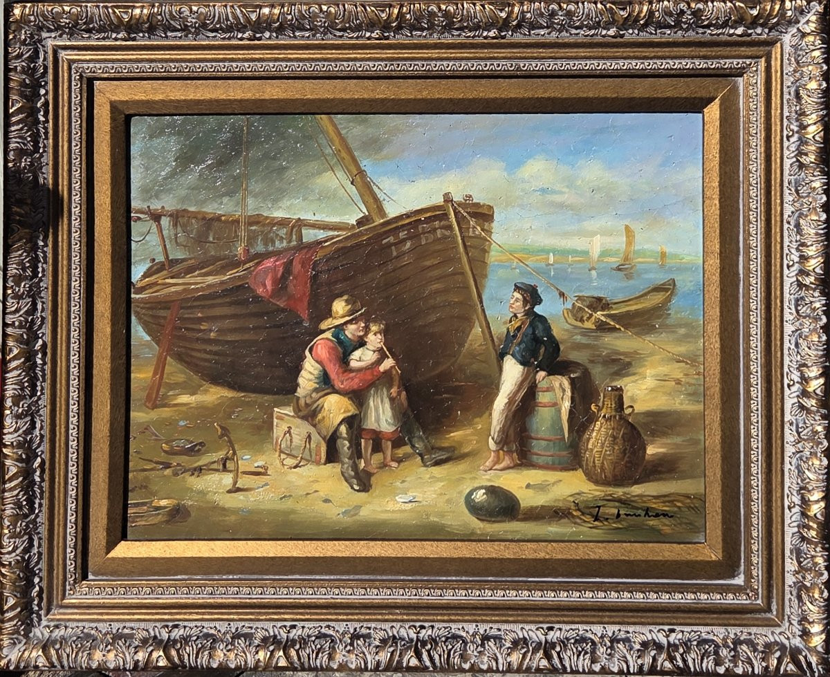Oil On Wood - The Shipwreck (20th Century)-photo-2