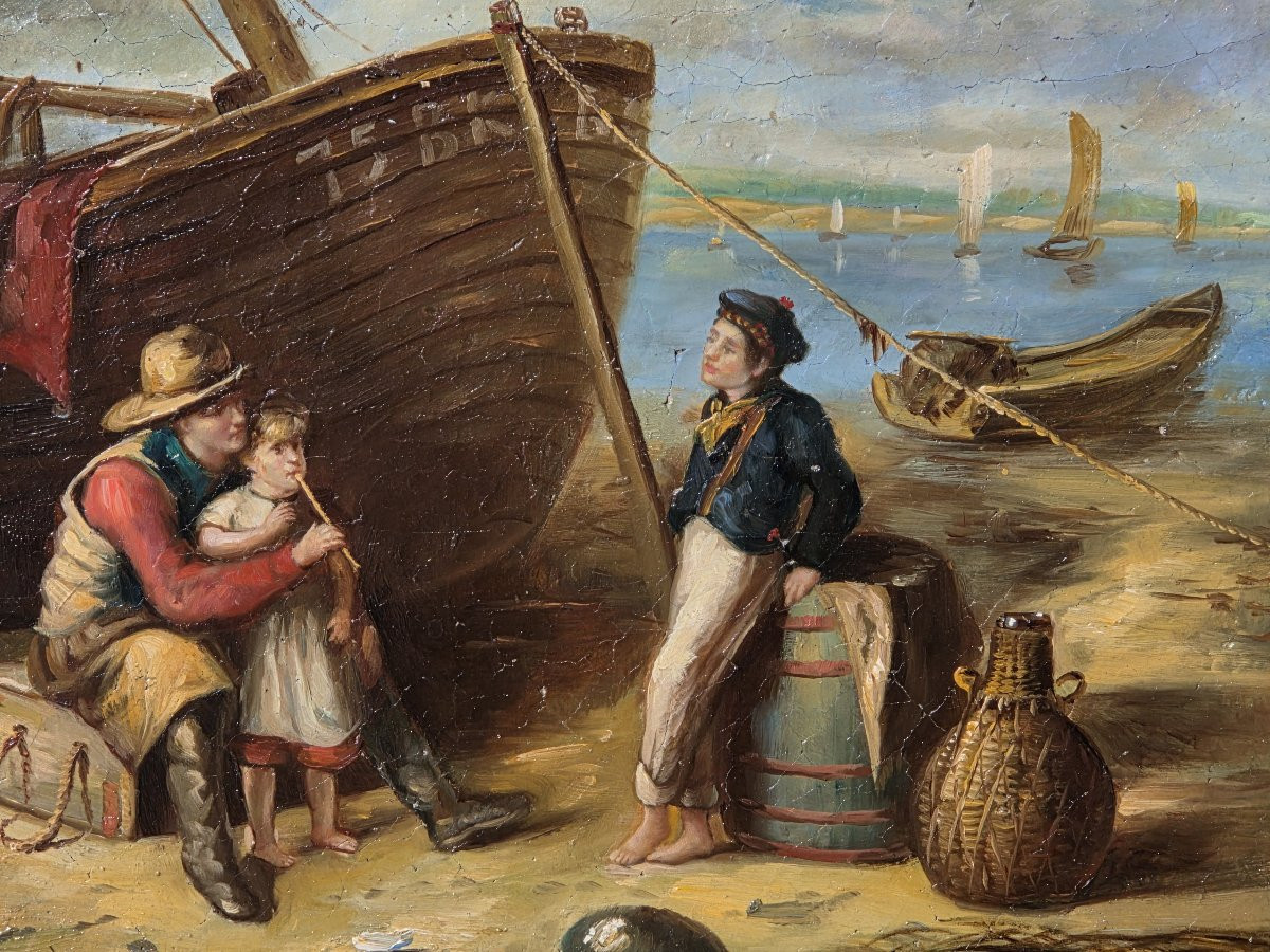 Oil On Wood - The Shipwreck (20th Century)-photo-3