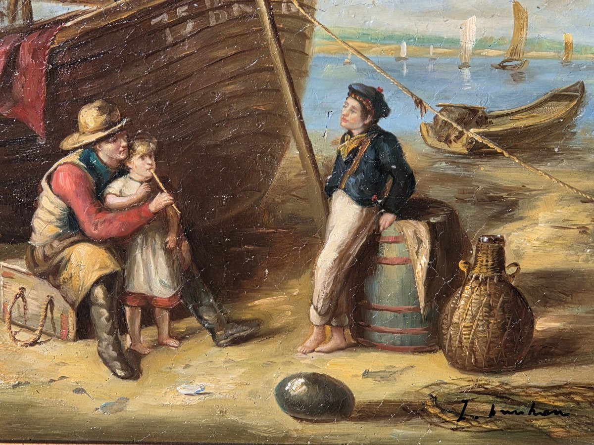 Oil On Wood - The Shipwreck (20th Century)-photo-4