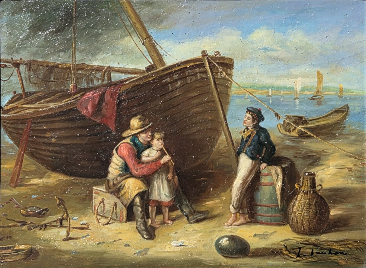 Oil On Wood - The Shipwreck (20th Century)