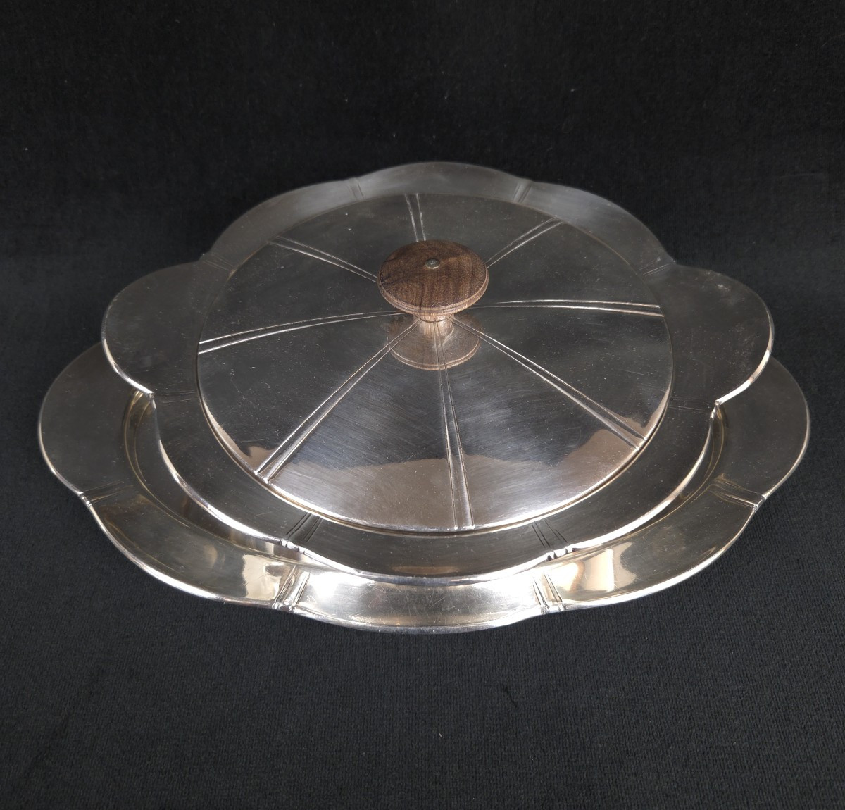 Gallia - Vegetable Dish And Its Silver-plated Serving Plate 