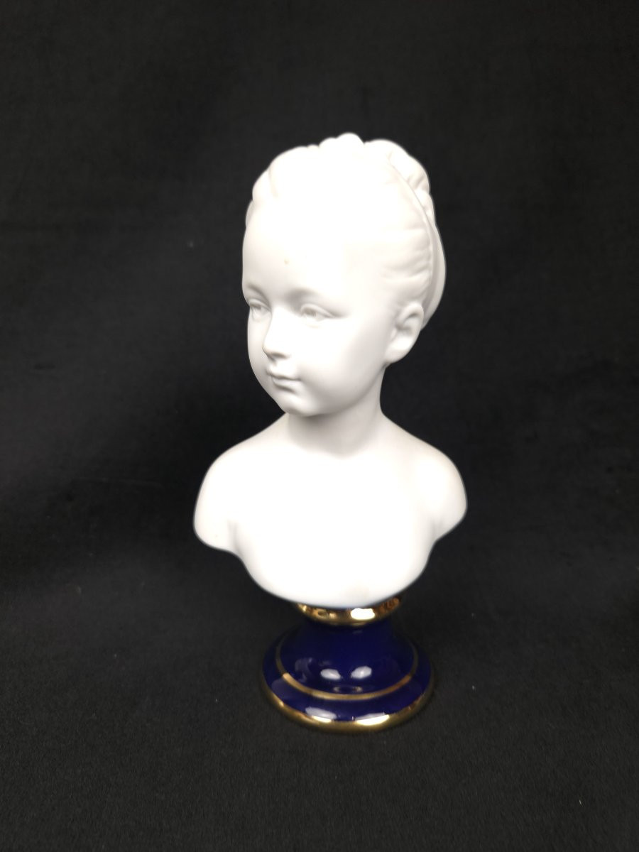 Bust Of Louise Brongniard In Limoges Biscuit Porcelain - Tharaud-photo-2