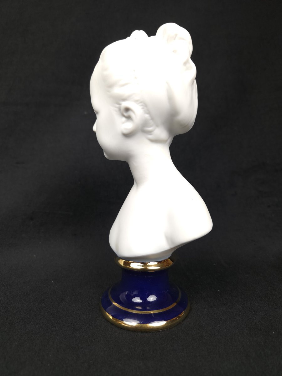 Bust Of Louise Brongniard In Limoges Biscuit Porcelain - Tharaud-photo-4