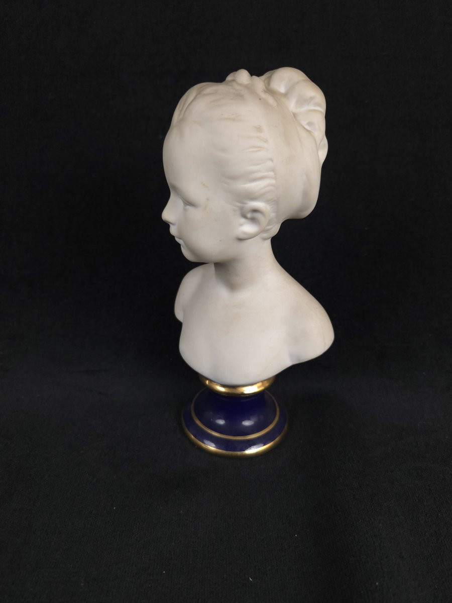 Bust Of Louise Brongniard In Limoges Biscuit Porcelain - Tharaud-photo-2