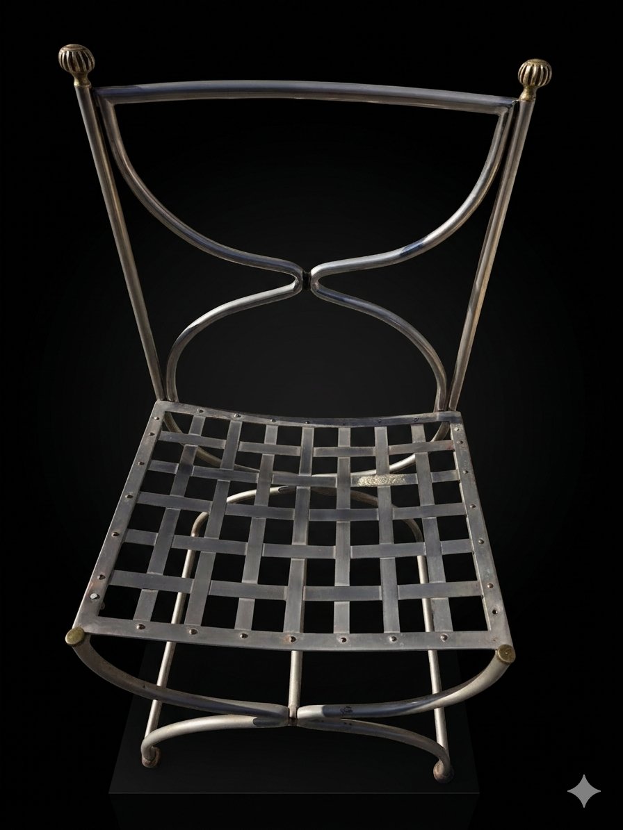 Maison Jansen - Suite de six chaises Curule - années 1970-photo-4