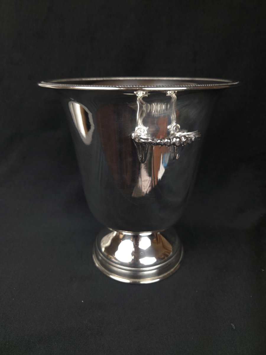 Silver-plated Metal Champagne Bucket (20th Century)-photo-4
