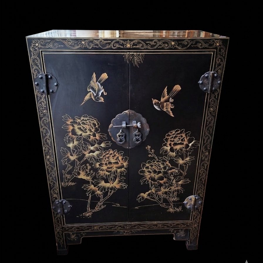 Black Lacquered Wooden Furniture - China (20th Century)-photo-2