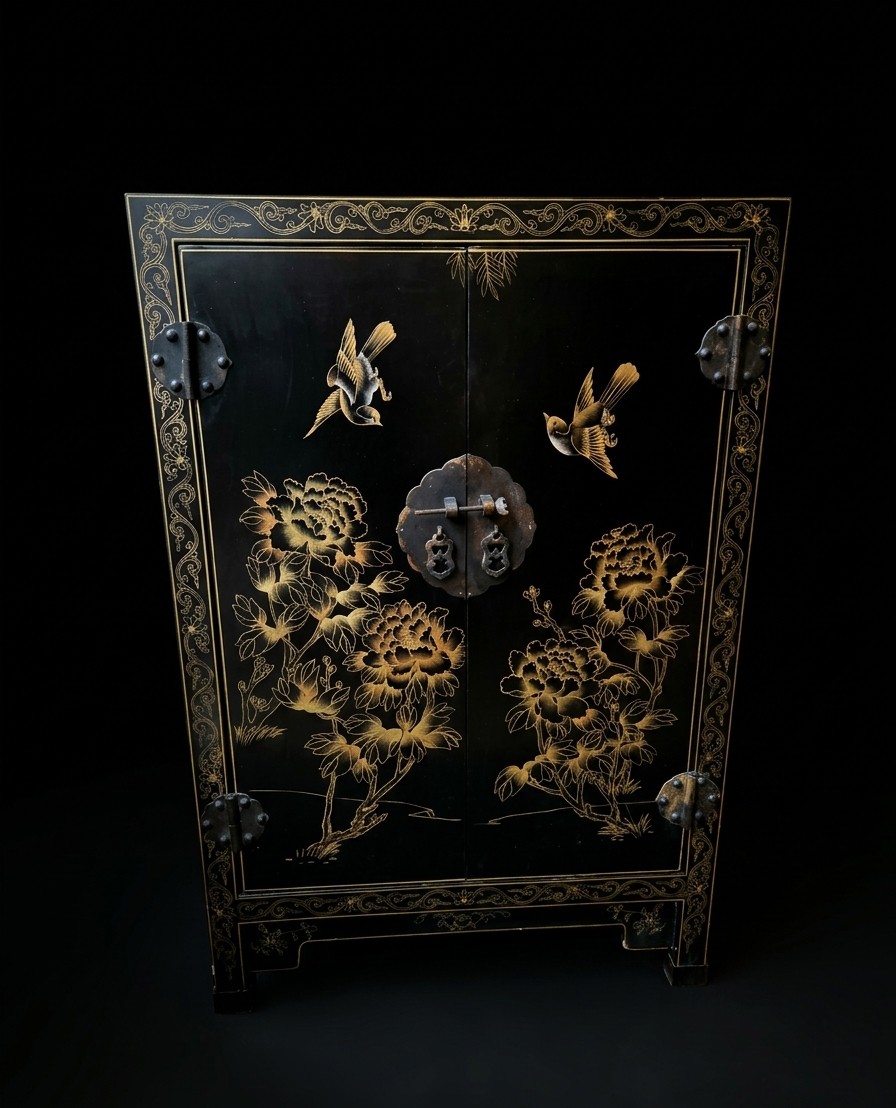 Black Lacquered Wooden Furniture - China (20th Century)