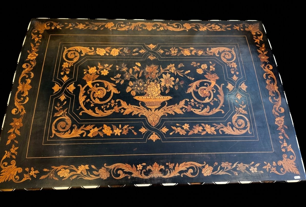 Dutch Marquetry Table (19th Century)-photo-4