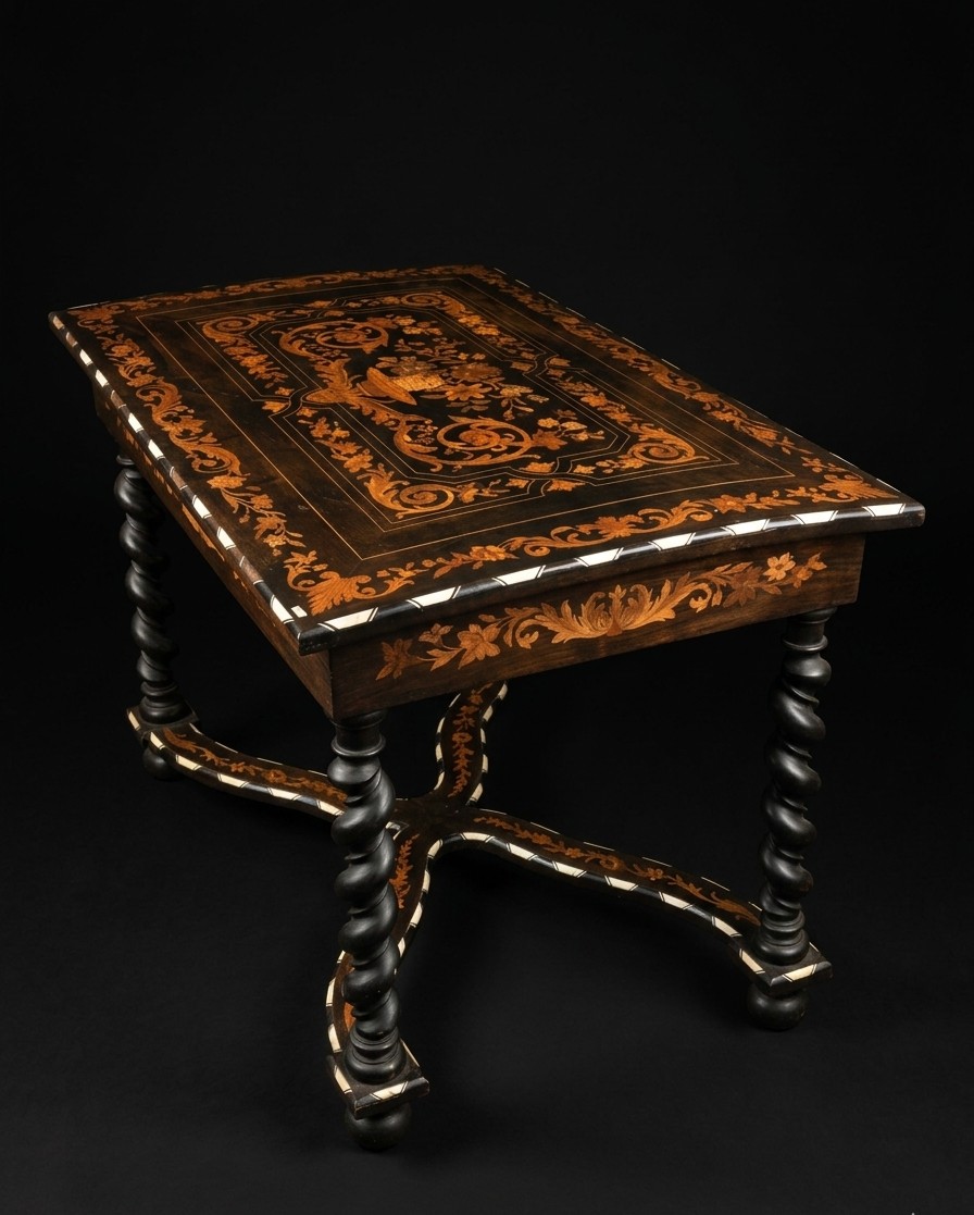 Dutch Marquetry Table (19th Century)