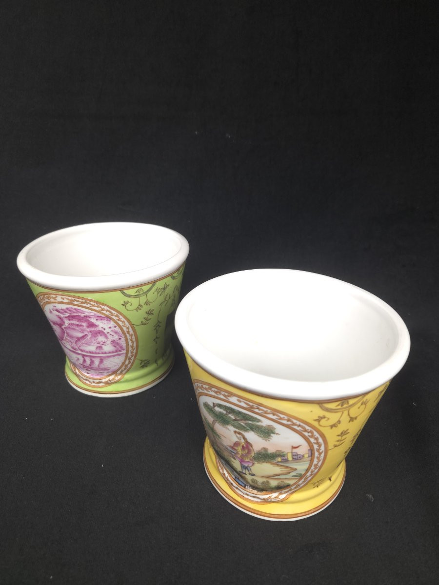 Paire de cache-pots en porcelaine - XXe siècle-photo-4