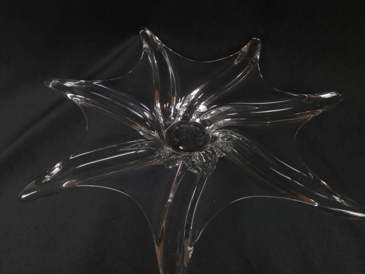 Coupe en cristal de forme étoile - XXe siècle