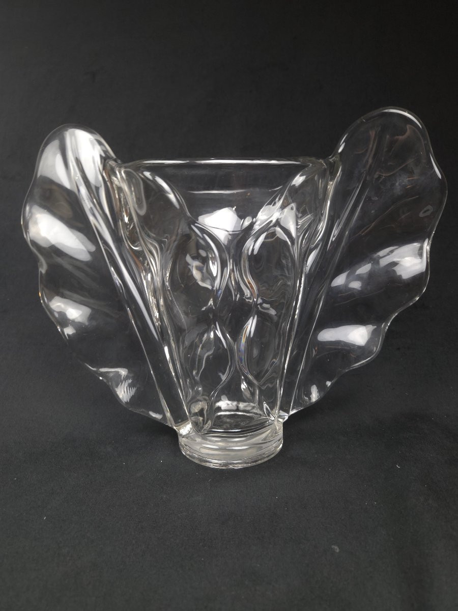 Vase ailé en cristal - Vannes-le-Châtel (XXe siècle)-photo-2