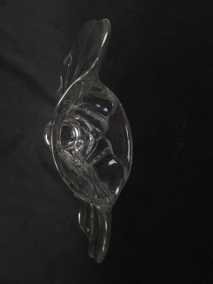 Vase ailé en cristal - Vannes-le-Châtel (XXe siècle)-photo-1