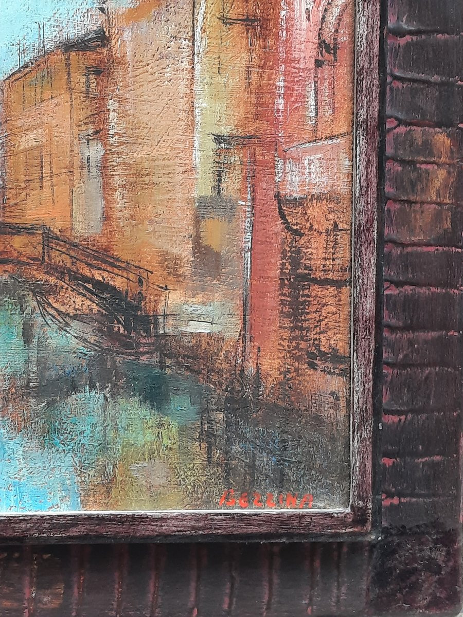 Michel Bezzina - Oil On Canvas - The Light Of The Canal In Venice-photo-3