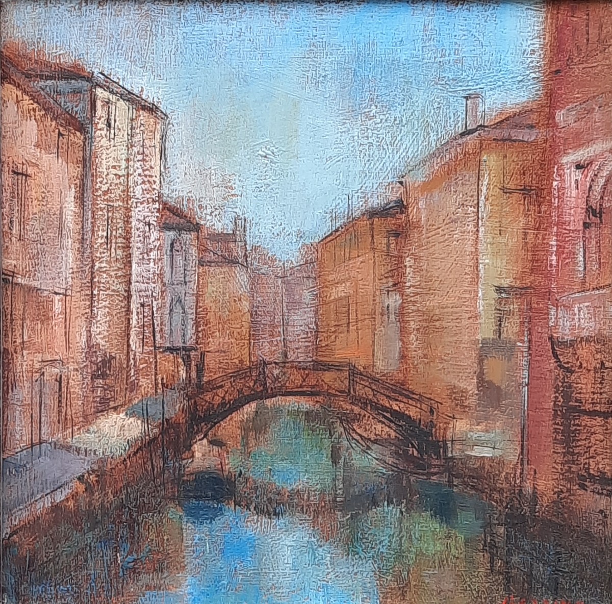 Michel Bezzina - Oil On Canvas - The Light Of The Canal In Venice
