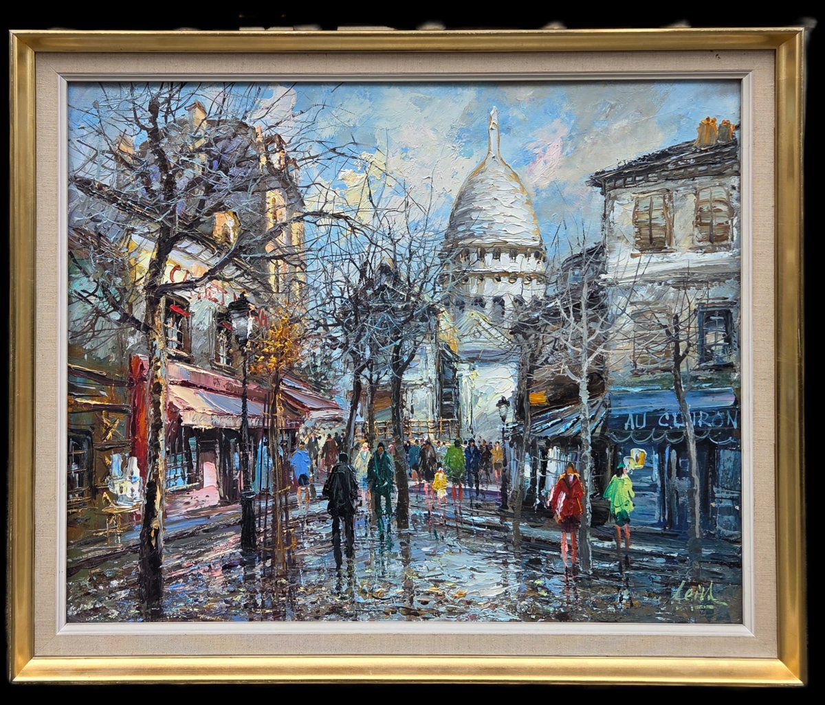 José Luis Leiva (1935) - Huile sur toile - Rue Norvins à Montmartre -photo-2