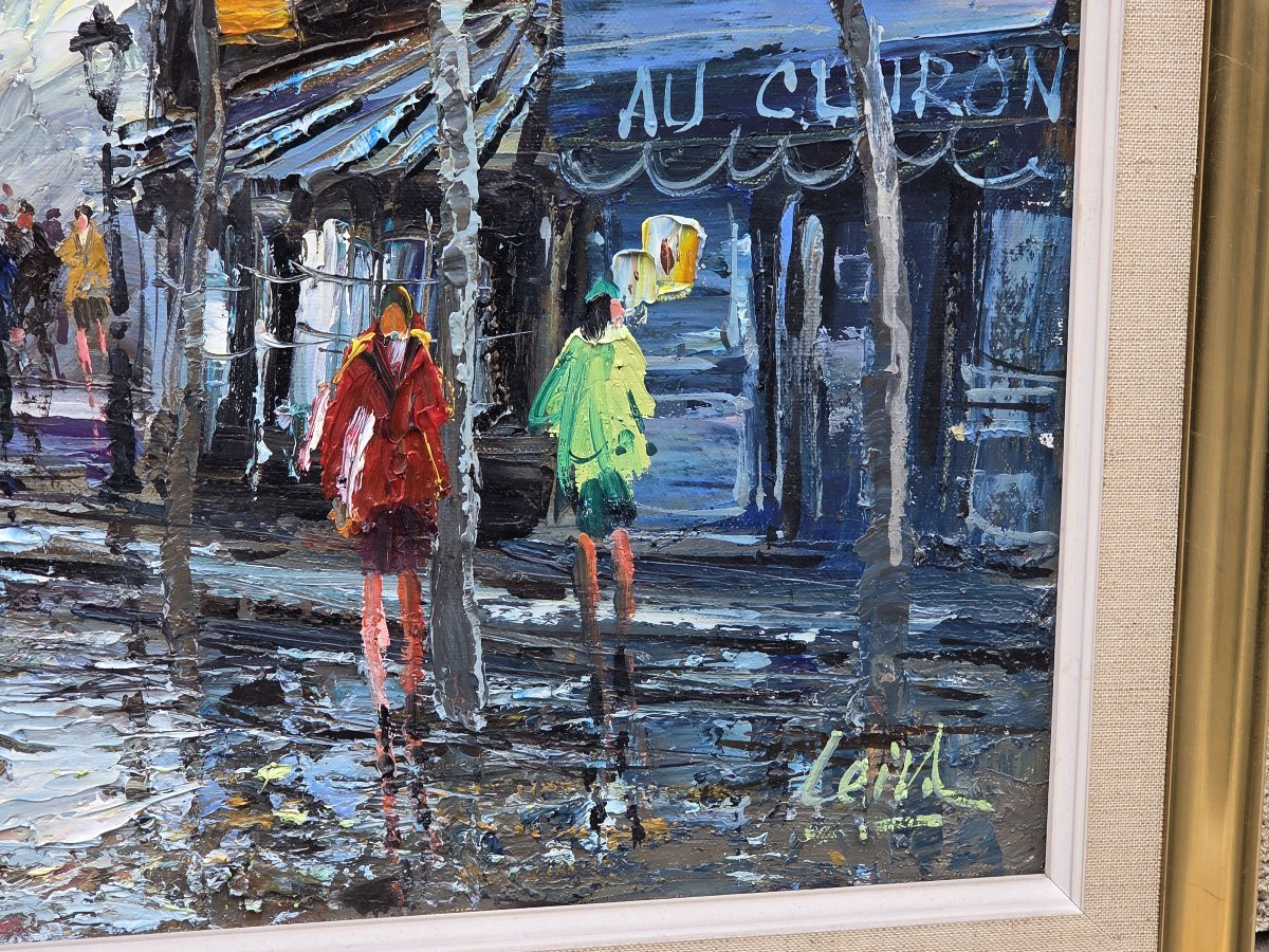 José Luis Leiva (1935) - Huile sur toile - Rue Norvins à Montmartre -photo-3