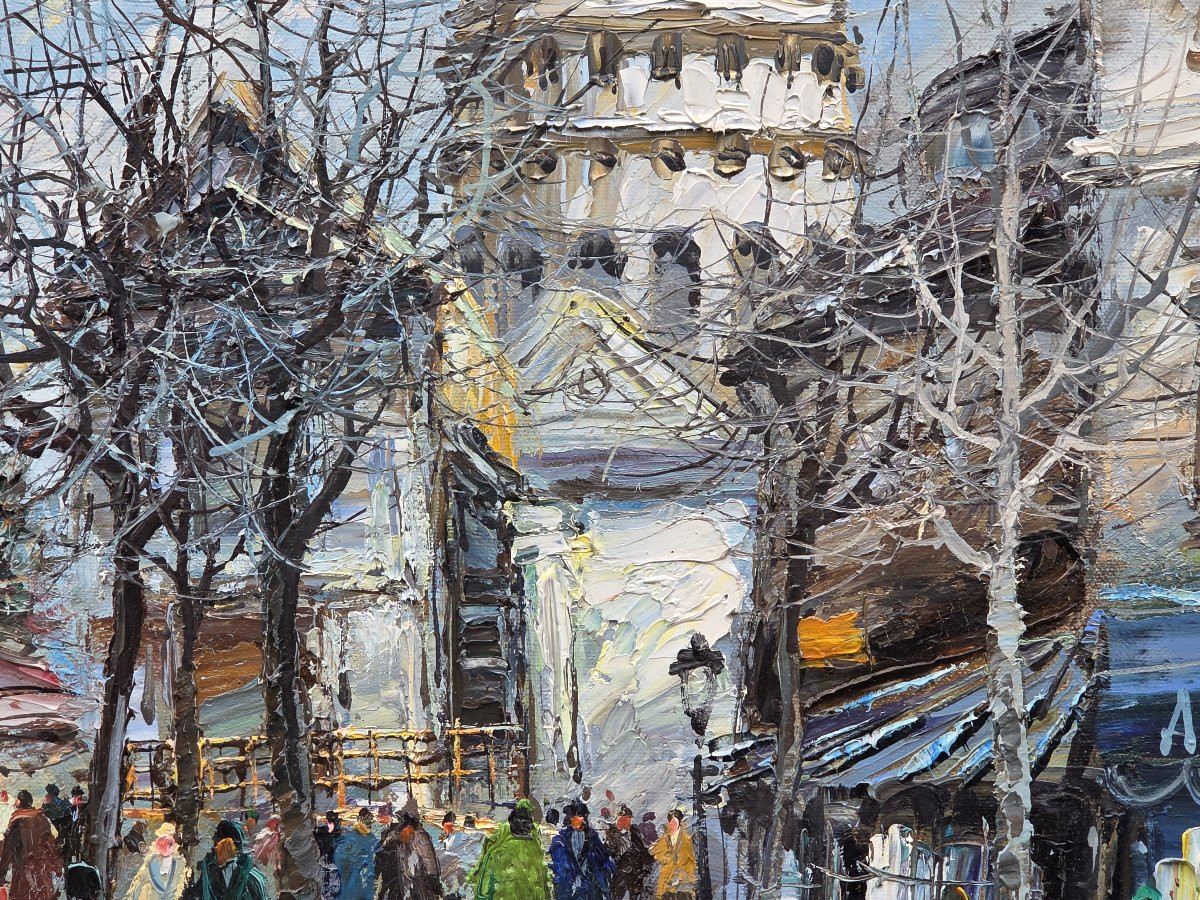 José Luis Leiva (1935) - Huile sur toile - Rue Norvins à Montmartre -photo-4