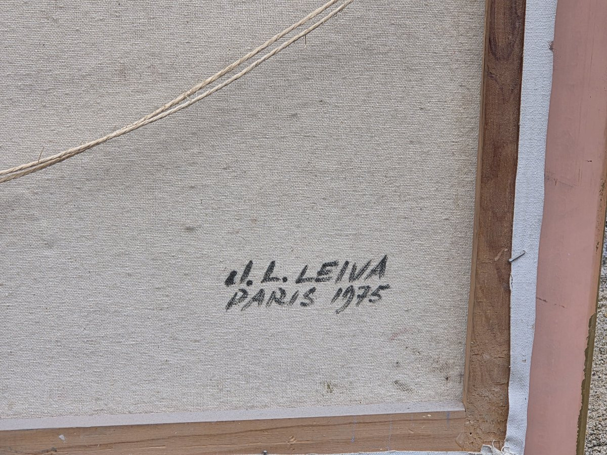 José Luis Leiva (1935) - Huile sur toile - Rue Norvins à Montmartre -photo-2