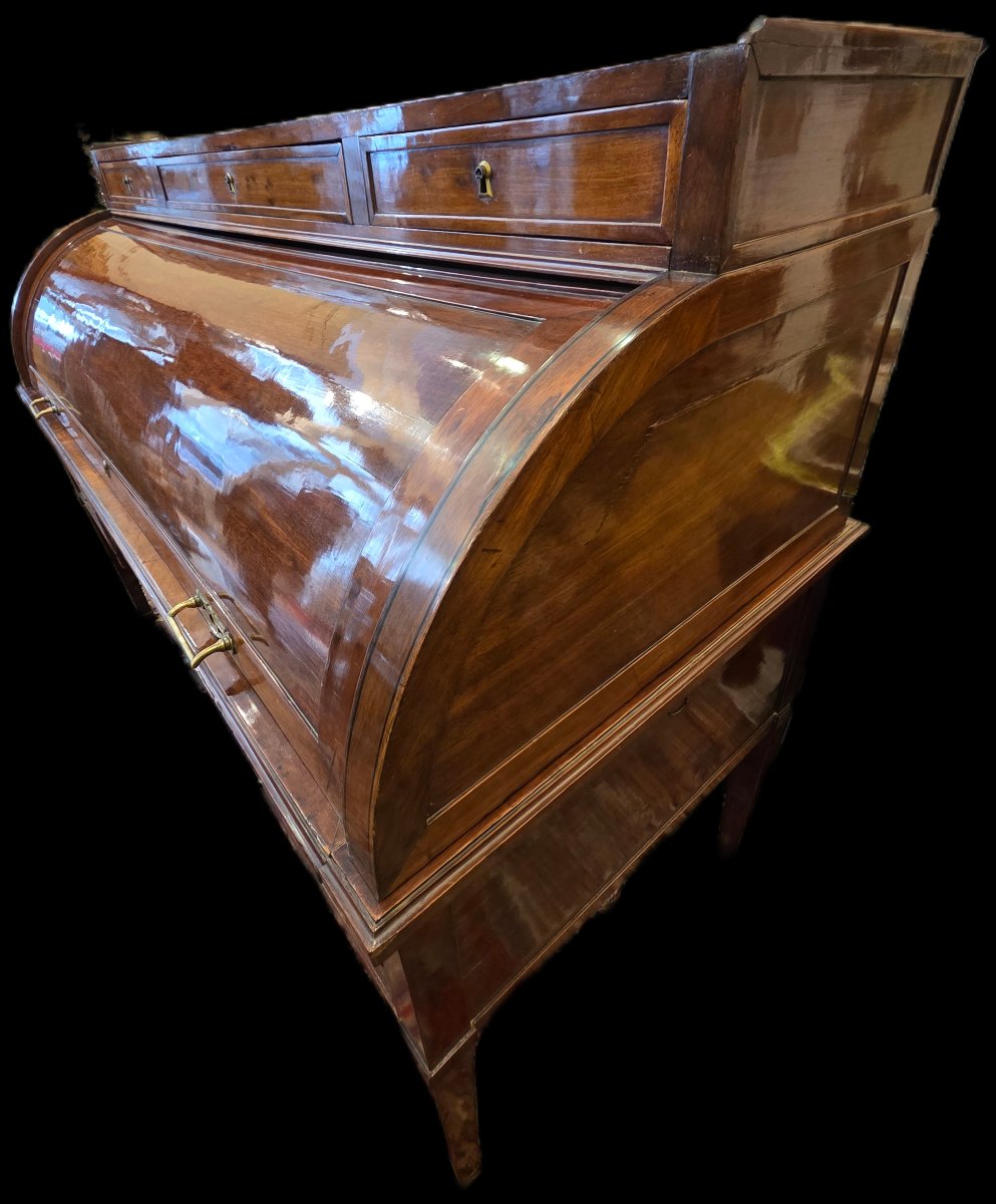 Directoire Period Mahogany Cylinder Desk (19th Century)-photo-3