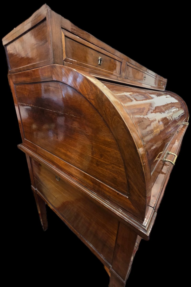 Directoire Period Mahogany Cylinder Desk (19th Century)-photo-4