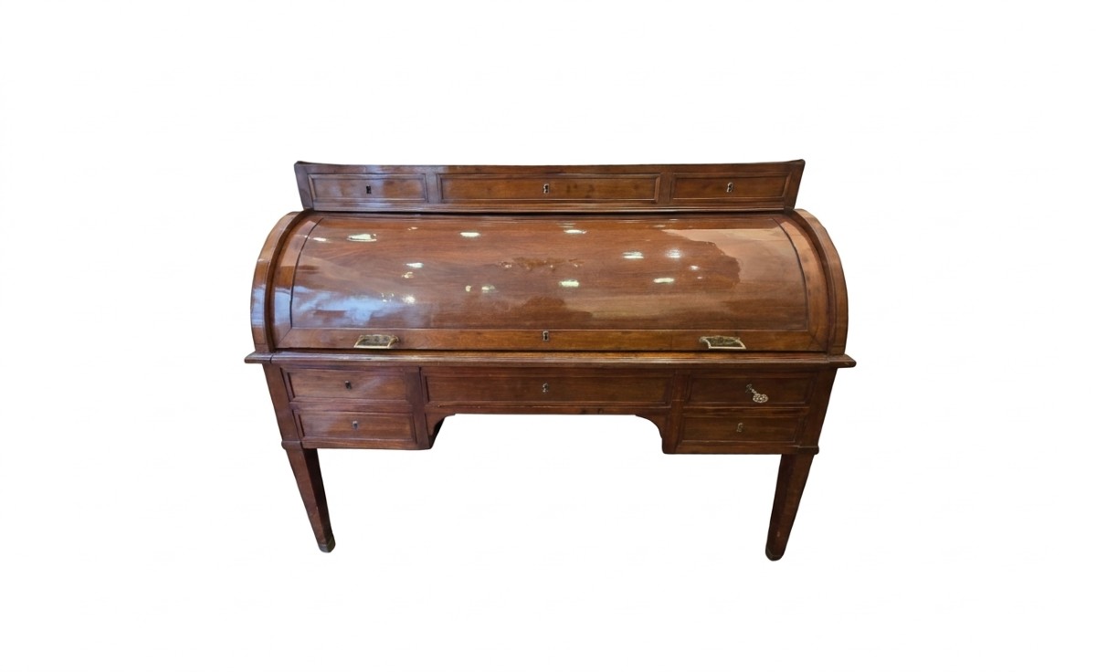 Directoire Period Mahogany Cylinder Desk (19th Century)-photo-2
