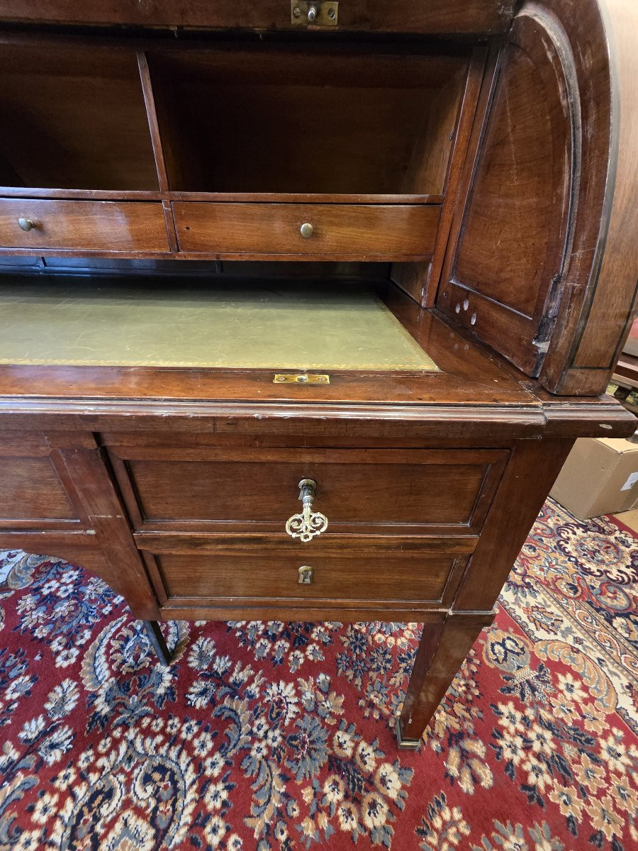 Directoire Period Mahogany Cylinder Desk (19th Century)-photo-2