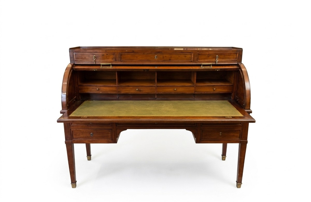 Directoire Period Mahogany Cylinder Desk (19th Century)-photo-4