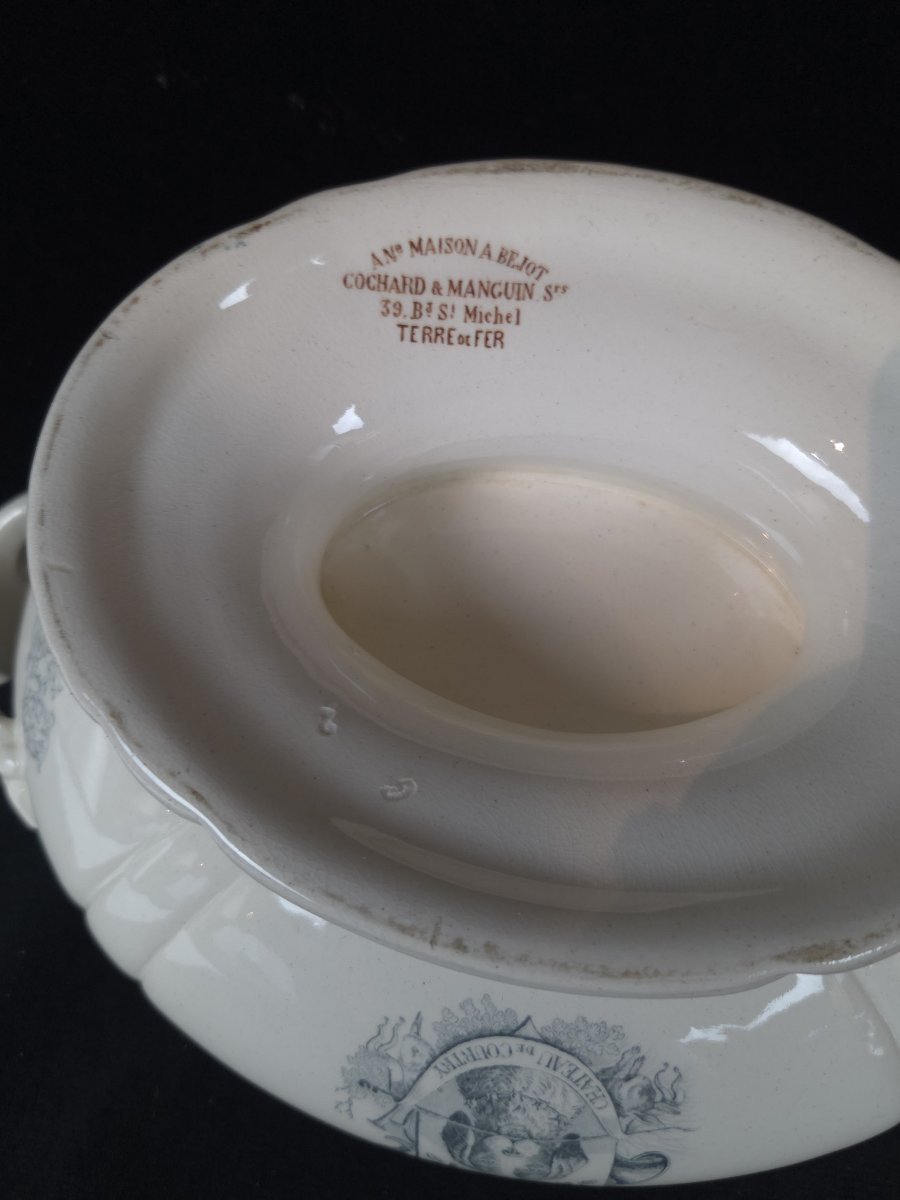 Soupière en faïence - service du Château de Courtry (XIXe siècle)-photo-4