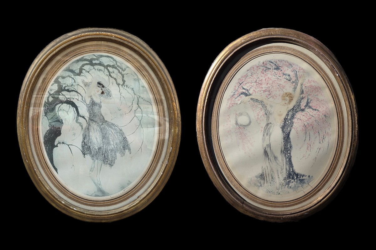 Louis Icart - Paire de lithographies - Art déco