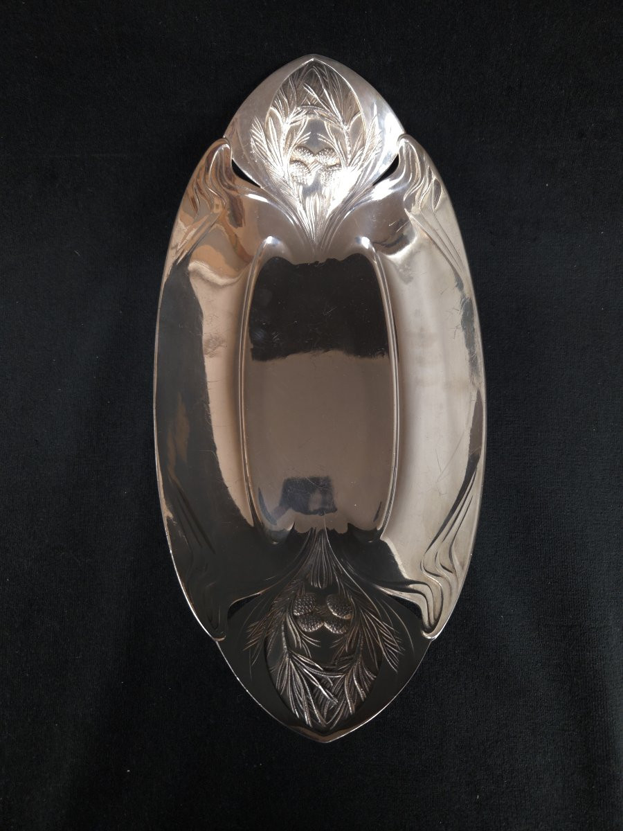Christofle - Plat / corbeille ovale Art Nouveau - Gallia-photo-1