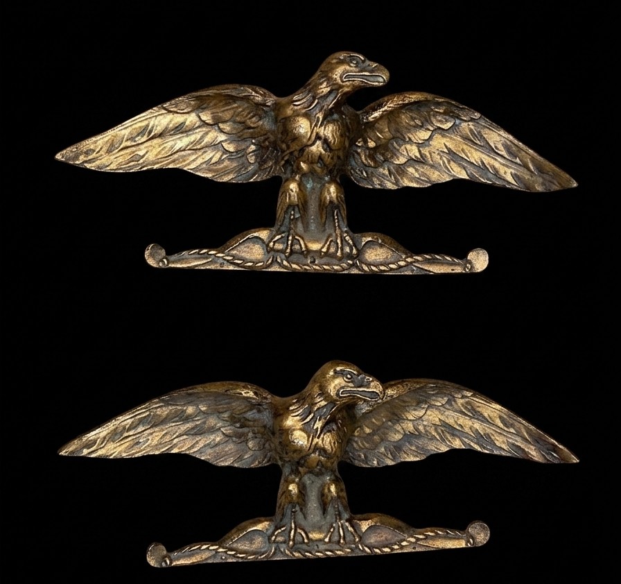 Ensemble de deux aigles d'appliques en bronze doré - style Empire