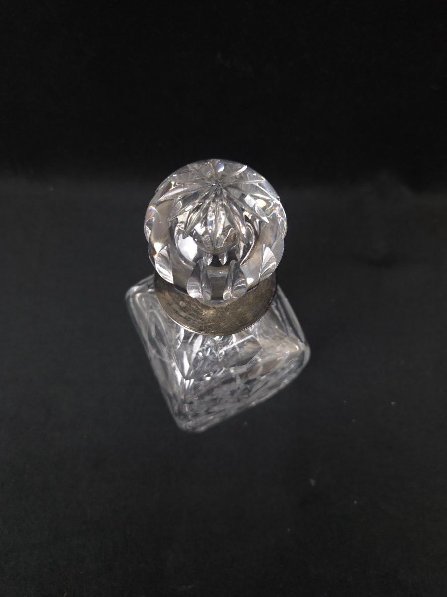 English Silver And Crystal Whisky Decanter - (20th Century)-photo-4